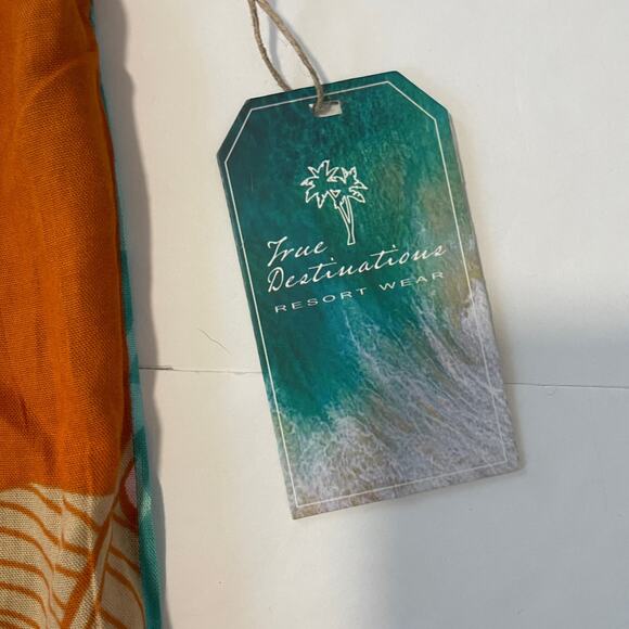 True Destinations Women Resort Flare Wide Leg Pant Coverup S Tropical Beach Boho - Picture 4 of 13